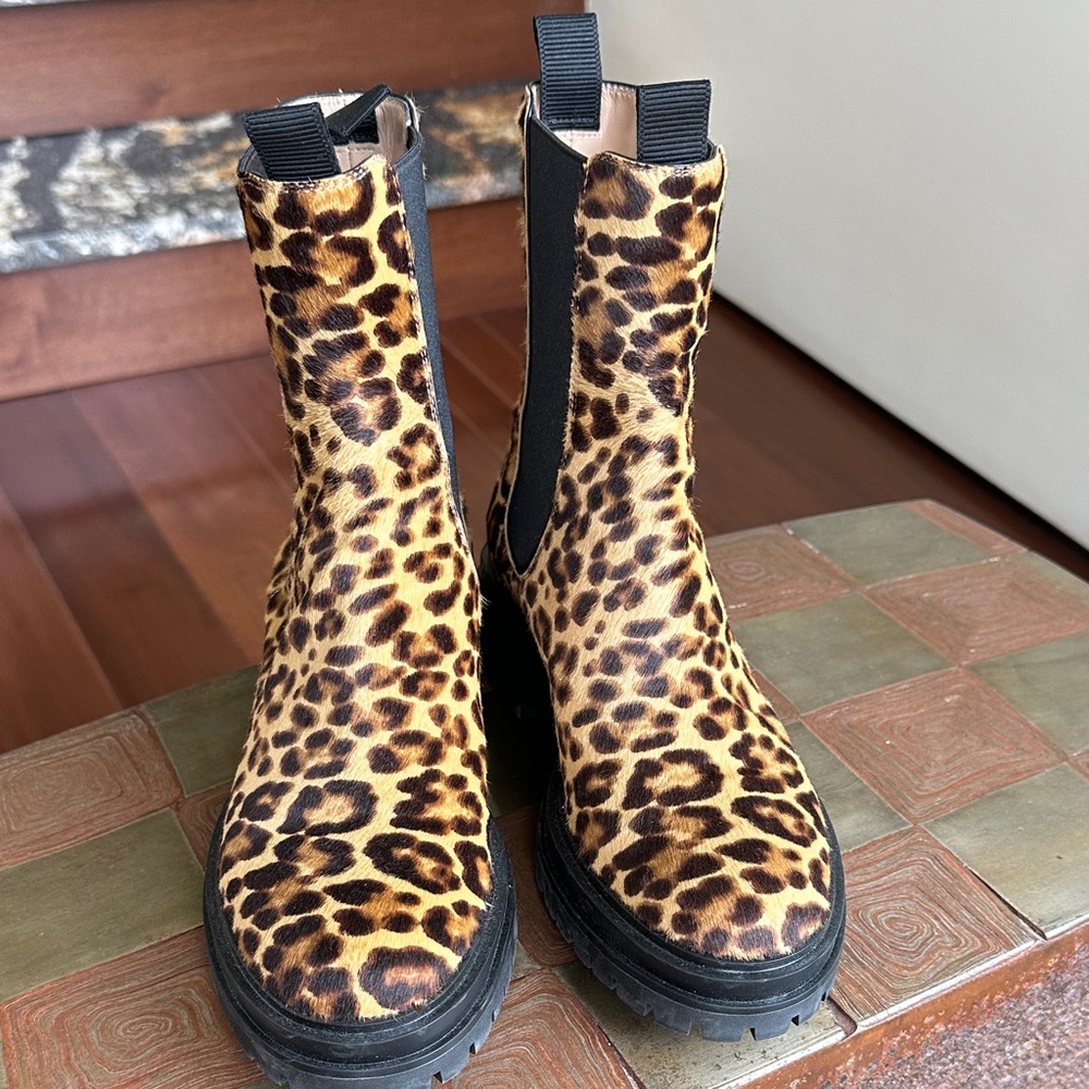 Gianvito Rossi Leopard Print Ankle Boots